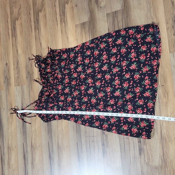 NASTY GAL COLLECTION Black Orange Bright Floral Ruched Bust Mini Dress - Picture 13 of 13